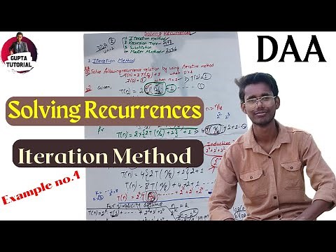 Iteration Method Example 1 || Solving Recurrences || #Design_and_analysis_of_Algorithm