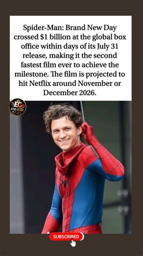 Spider-Man Hits $1B, Netflix Release Expected#viralshorts #celebritynews #breakingnews