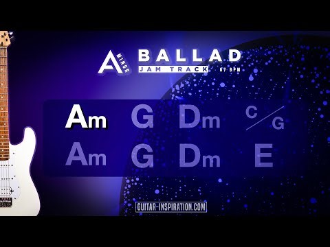 SLOW Rock Ballad (A minor) Jam Track | 67 BPM