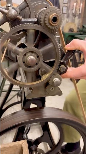 Primitive metal lathe from 1890's #antique #primitive #primitivetechnology