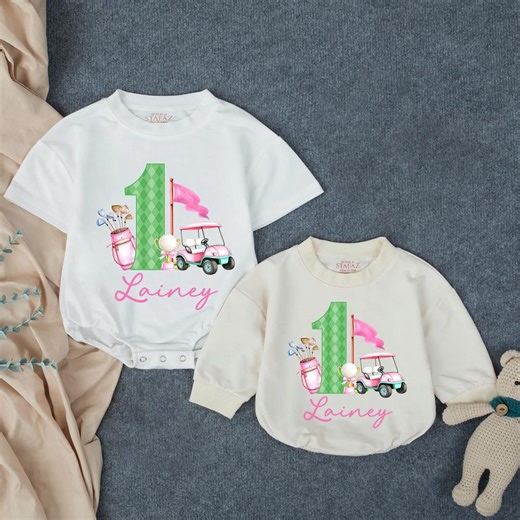 Customized Golf First Birthday Shirt, Hole in One Birthday Girl Clothes, Golf Birthday Girl Outfit - Etsy