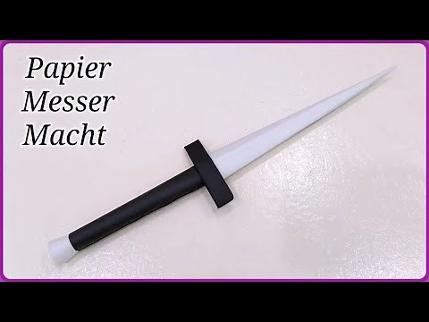 Basteln mit papier - wie man ein Papier messer macht - Papiermesser