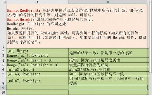 Excel VBA表格区域：Rowheight 和 height_哔哩哔哩_bilibili