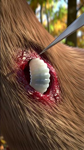 Removing a MASSIVE Botfly Larva from its host 🤢 #parasite