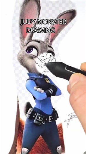 Zootopia 2 JUDY MONSTER Drawing Digital Art #shorts