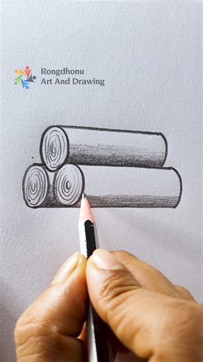 Tree Trunk Drawing With an Easy Way #shorts | Rongdhonu Art and Drawing