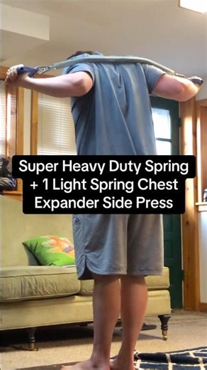 Super Heavy Duty Spring + 1 Light Spring Chest Expander Side Press