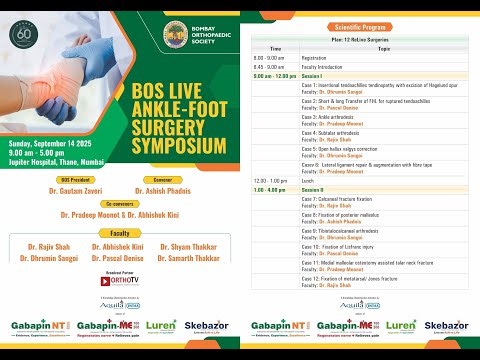 BOS LIVE SYMPOSIUM - Topic: Ankle-Foot Surgery – 12 ReLive Surgeries