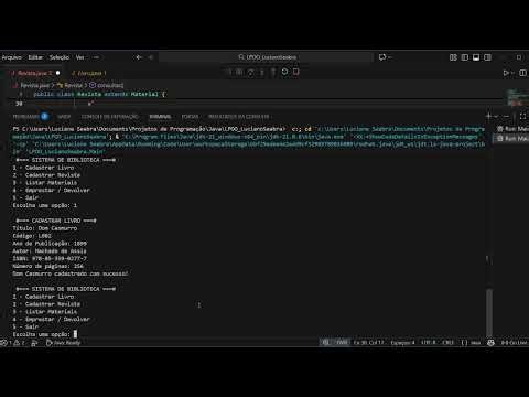 Biblioteca em Java – Aplicando POO (Material, Livro e Revista)