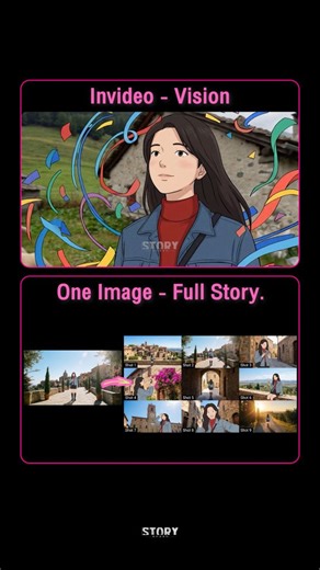 STORYBOARD on Instagram: "@invideo.io Vision — one image in. A full sequence out. Don’t be the 99% whose best visual ideas die in their head because they can’t show what they see. Image: Google Nano Banana Pro via Invideo Shots: Vision feature via Invideo Video: Image-to-Video via Kling AI Voice Over: ElevenLabs Music: Artlist Edit: CapCut Comment “invideo” to get access to Invideo Vision for free. #invideo #vision #aifilmmaking"