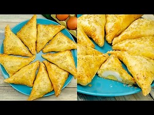 Puff pastry egg triangles: light and delicious!