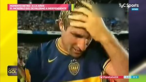 EL GOLAZO DE PALERMO A INDEPENDIENTE DESDE MITAD DE CANCHA Se cumplen 14 años de este gol de Martín Palermo al Rojo en Avellaneda. Lo revivimos con parte de este Momento Retro de Planeta Gol. | TyC Sports