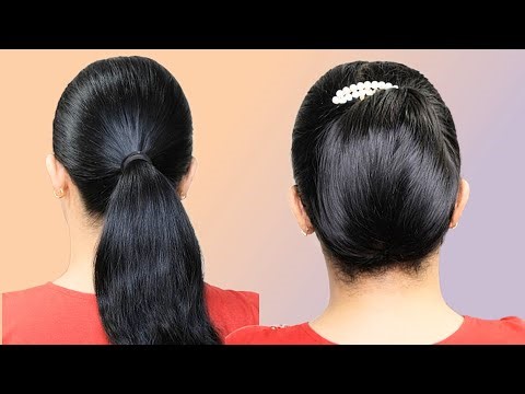 Simple & Easy Updo With Comb pin For Medium Length Hair _ Hairstyle Tutorial For Wedding #hairstyle