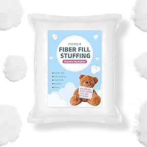 Fiberfill Stuffing for Crochet Animals, Crafts, Cushion and Clouds, Premium Quality Fiber Fill Pillow Stuffing Machine Washable Ployester. 1000g/2.2lb