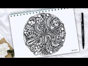 Circle Tangle Art | Circle Zentangle Art