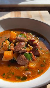 Mariana Lyra | Scarlet Runner Bean Stew with Butternut Squash and Smoked Sausage ✨🫘 1 C Fresh Scarlet Runner Beans 1 Small smoked Sausage 1 C butternut... | Instagram