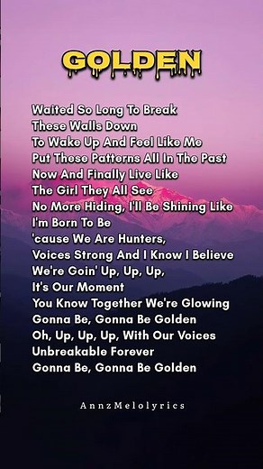 GOLDEN SONG LYRICS 🎶🤍#song #songlyrics #englishsong