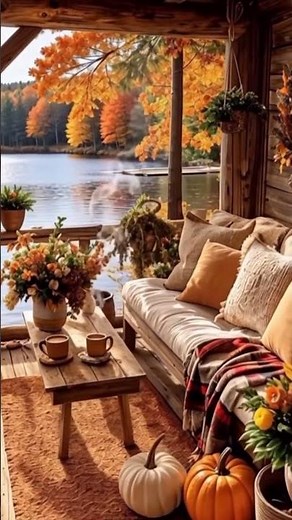 Autumn Lake Background • Cozy Fall Nature by the Water (4K Short)