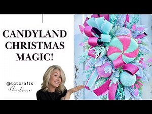 Whimsical Pastel Christmas Swag I DIY Lollipop Holiday Decor
