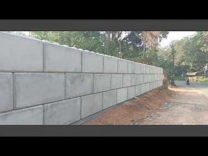 Right use of concrete interlock blocks on boundary wall retaining work..