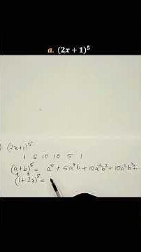 (a+b)^5 binomial expansion| Pascal's triangle| A level maths
