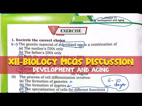 Xii Biology STB new book MCQs discussion || Chapter 21 Development and aging