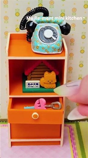 Mini retro telephone kitchen setup so satisfying #miniature #asmr