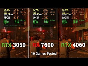 Nvidia RTX 3050 vs AMD RX 7600 vs NVidia RTX 4060 - 10 Games Tested