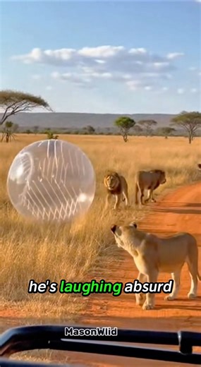 Lion Jumps on a Giant Ball Like It’s a Toy 😳🦁 #shorts #wlidlife