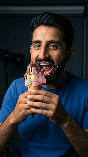Giant Ice Cream Finished in 2 Bites 😳🍦 ASMR Satisfying #satisfying #asmr #food #challenge