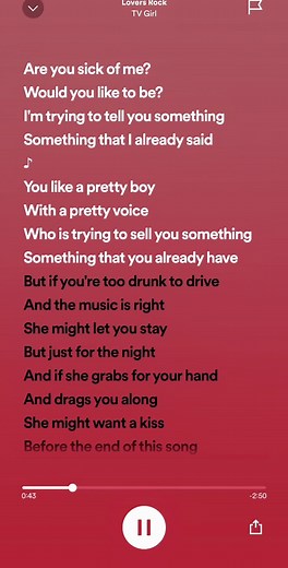 Lovers Rock Lyrics: TV Girl - Topic
