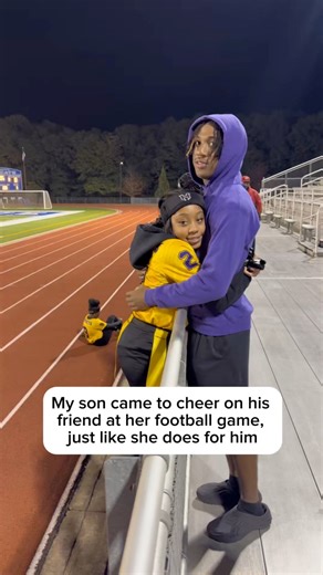 4.9M views · 128K reactions | My son Sam had football practice until 7, but as soon as he got out he said, “Mama, can you please take me to Saniyah’s flag football game?” It was far, but he didn’t care—he just wanted to make it for the last half. Even though I was tired, I knew how much it meant, because she always shows up for him. He was so happy watching her play, and she lit up when she saw him—jumped the gate just to give him a hug. | Salina Sunshine | Facebook