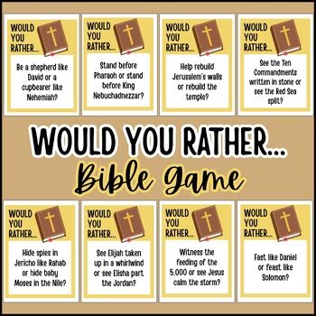Bible Would You Rather Game | 99 Scripture Inspired Questions for Kids & Familys