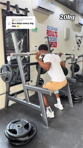 Replying to @Account not found🐝 No leg day? Then who’s squatting 180kg? 💪🏿🥱#fyp #legday #goviral