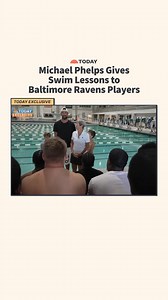 206K views · 4.2K reactions | : on.today.com/4ovmad3 Michael Phelps, one of the greatest Olympic athletes of all time, put on his coaching hat for the day to give swimming lessons to players of the Baltimore Ravens. TODAY’s Craig Melvin joins Phelps and some of the players to talk about the importance of staying safe in the water. | Today Show | Facebook