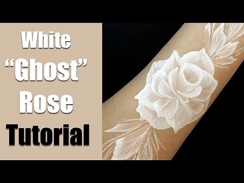 Ghost Rose Face Painting Tutorial ( How to paint a white rose)