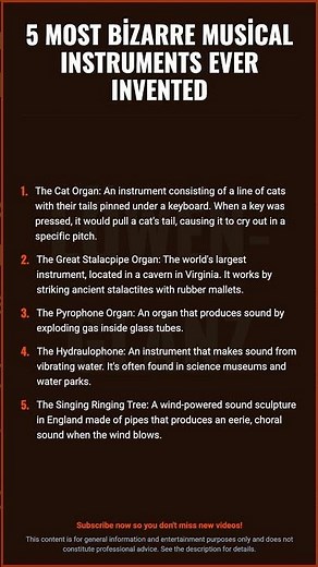 5 Most Bizarre Musical Instruments Ever Invented\n\nThe Cat Organ: An in...