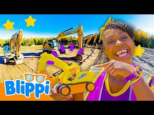 Meekah's An Excavator!!🚧 | Blippi Songs 🎶| Educational Songs For Kids