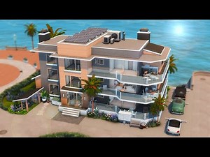 Modern Apartment Complex With 8 Units by the Water | (no cc) The Sims 4 Speed Build