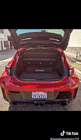 This 2025 Toyota Corolla GR limited racing edition recieved a Kicker 51PTRTP12 Low-profile down-firing 500-watt powered enclosure with CompRT® 12