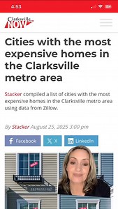 Who lives in the priciest zip code in the Clarksville - Hoptown metro? It’s not Sango. 😳 Here are the top 5 according to Slacker as seen in Clarksville Now. #clarksvilletennessee #clarksville #homes #realestate #hopkinsville | The Beaver 100.3 FM