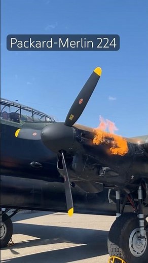 Rolls-Royce Packard Merlin 224 Engine Fiery Startup on an Avro Lancaster Mk.X