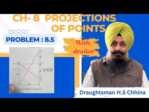 CH-8 Projections of Points | Pb-8.5 Explained in Easy Way | B.Tech Engineering Drawing