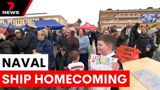 Australian naval ship HMAS Sydney returns home