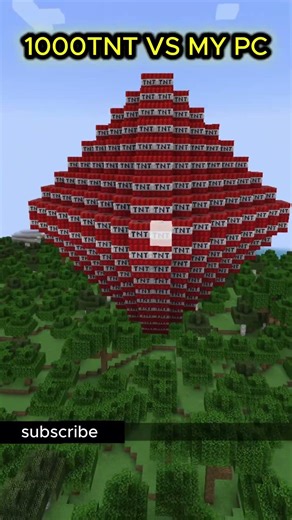 1000 TNT vs PC: My Computer Caught Fire! 🔥🚀 #minecraft #tnt #relaxing #shorts