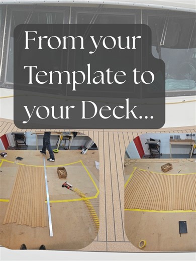 When tradition meets modernity : Marinedeck 2000 can be laid plank-by-plank like classic teak – seams, caulking & all – but way faster & simpler. We template your boat, precision-cut in the workshop, then deliver for quick install. Cork bends on curves, has minimal waste and is easy to repair - it's a trusted solution and a great alternative to teak for deck fitters! Check our site or DM for more info. #Marinedeck2000 #CorkDecking #TeakAlternative #BoatLife #SustainableBoating