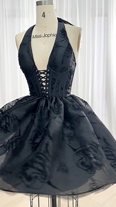9.1M views · 150K reactions | Making a corset halter V neck black mini dress for special occasions. #sewing #prom2025 #fashion #bridal #gown #prom #fashionblogger #fashiondesigner #promdress #creative #dresses #vintagestyle #hautecouture #couturefashion | Miss Jophiel | Facebook