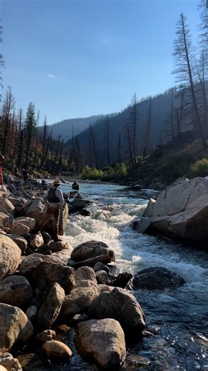 IRJ guide running Velvet Falls in his canoe. | Idaho River Journeys