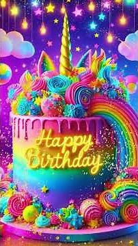 HAPPY BIRTHDAY SONG! Neon Unicorn Birthday! Happy Birthday Song For kids! Neon Birthday!