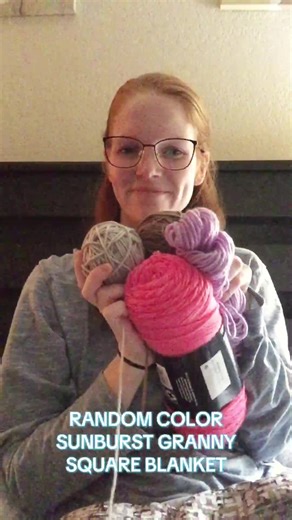 Square 14 - Using my scrap yarn to make a random color combination sunburst granny square blanket! #crochet #crochetersoftiktok #crochettiktok #crochetforyoupage #crochetideas